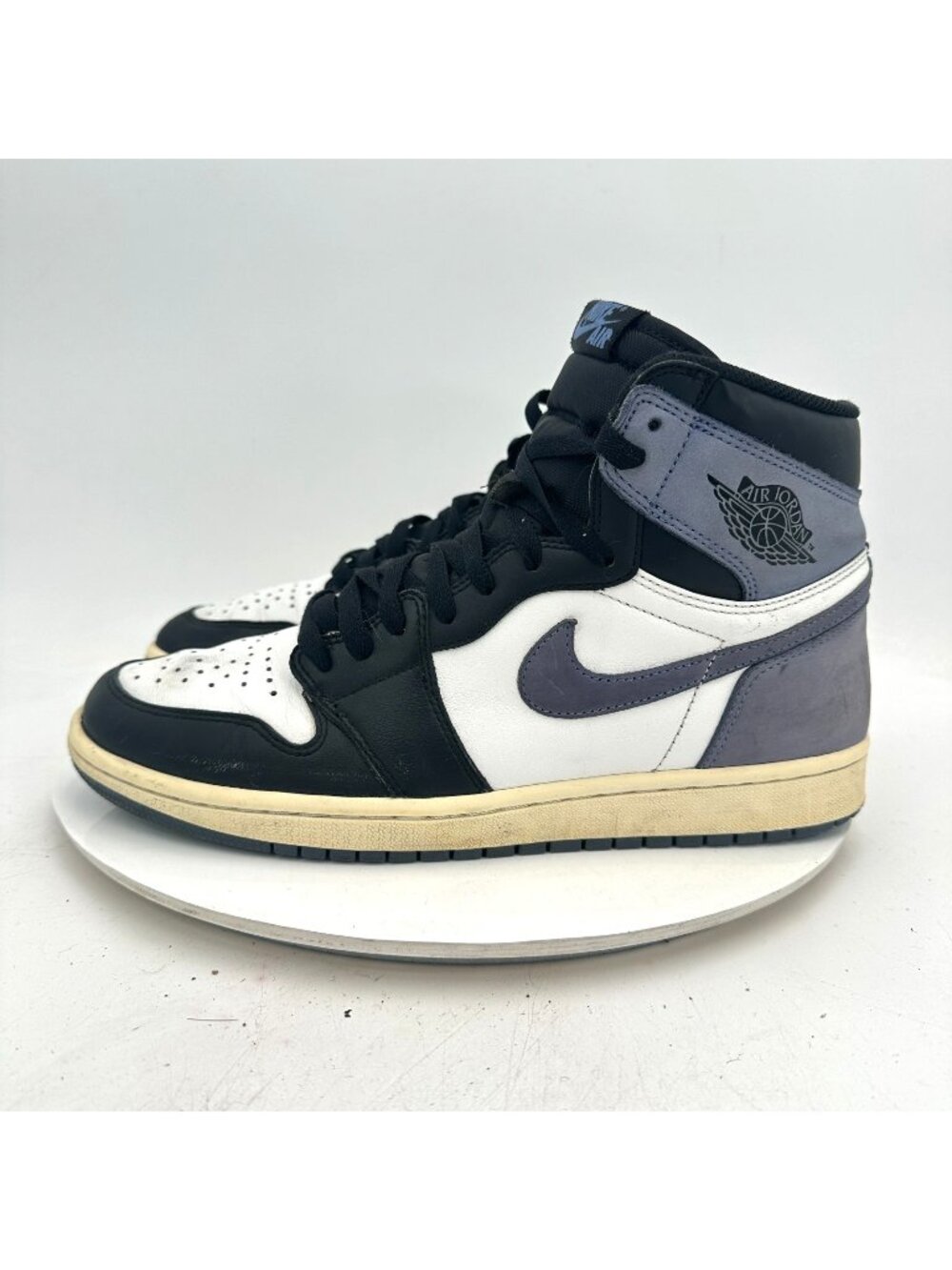 Nike Air Jordan 1 Men Size 10 555088-115 White Black Blue Moon Mid Top Shoes